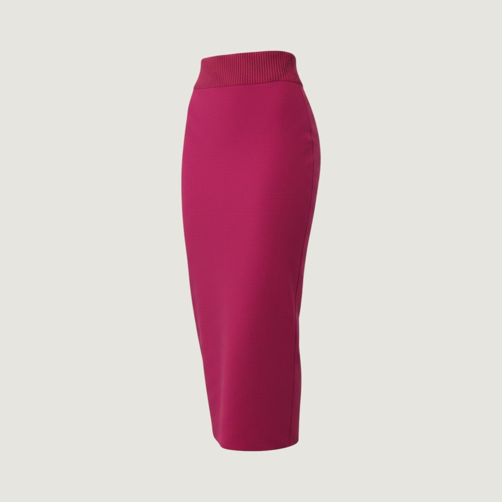 Oh Polly Magenta Bandage Midi Skirt Womens‎ XS High Waisted Bodycon Fuchsia Pink